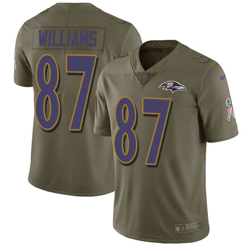 Nike Ravens #87 Maxx Williams Olive Youth Stitched NFL Limited Salute to Service Jersey